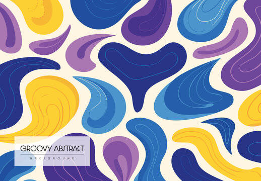 Groovy Abstract Fluid Pattern Background
