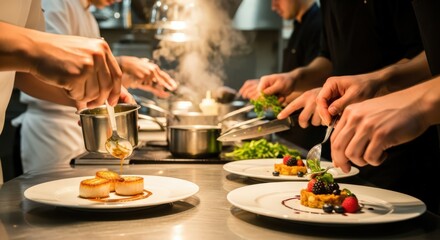 waiter serving food