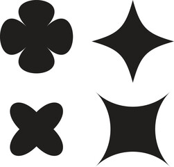 Abstract geometric shapes collection on white, vector illustration for design elements, graphic resources.