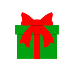 クリスマス素材｜大きな赤リボンのギフト箱