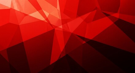 Red abstract geometric background with overlapping polygonal shapes and dynamic low poly design, vibrant gradient from bright to deep crimson, modern texture.