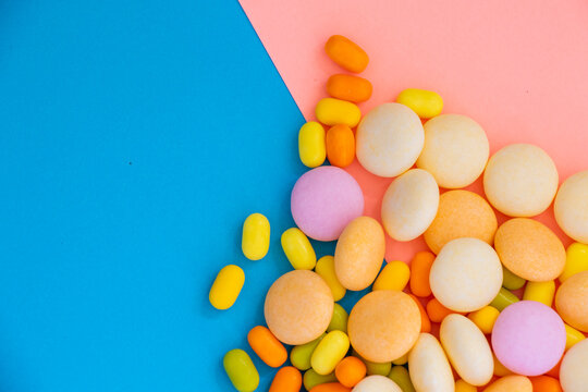 Candy on the colorful background