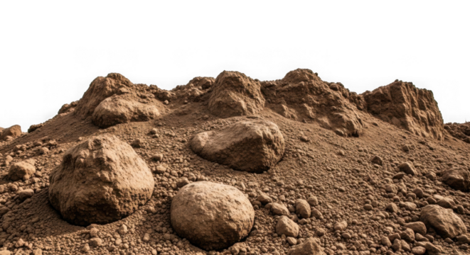 Rocky terrain landscape element isolated on transparent background