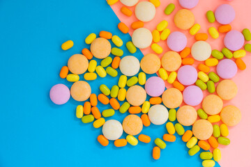 Candy on the colorful background