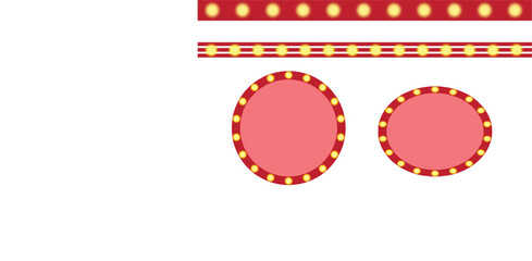 Retro frames and borders with lights for entertainment design