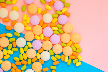Candy on the colorful background