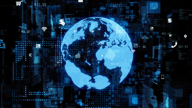 Global network and digital technology concept image