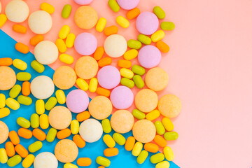 Candy on the colorful background