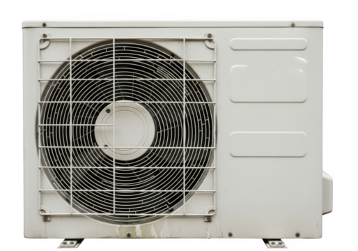 Outdoor air conditioning unit condenser fan isolated on transparent background