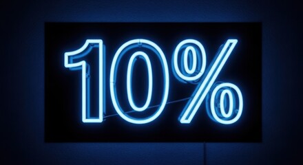 Vivid Neon Blue Ten Percent Against Dark Background