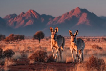 Peaceful savannah stretching toward distant mountain range high resolution picture
