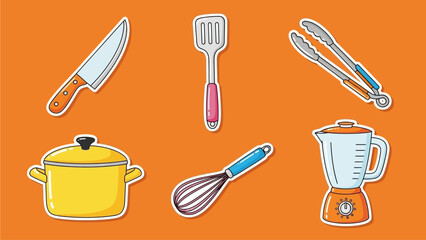 Cartoon Kitchen Utensils and Cookware