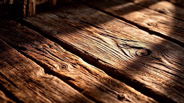 Wooden planks with sunlight