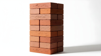 Stacked Red Bricks Minimal Composition