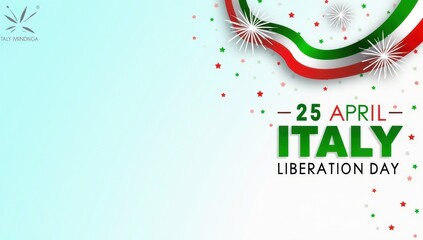 Italy liberation day celebration with italian flag colors and confetti