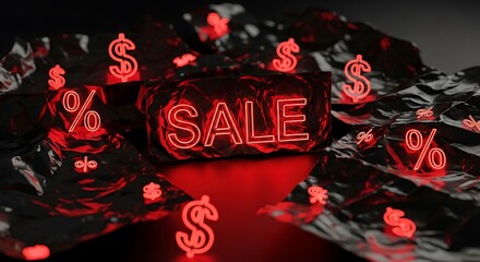Discover incredible savings with this vibrant red sale promotion for your next marketing campaign