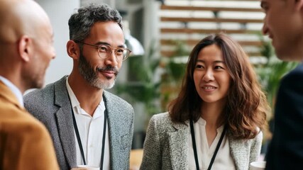 Engaging Conversations at a Networking Event: A Group of Professionals Laugh and Connect Over Refreshments while Building Valuable Relationships and Sharing Insights in a Casual Atmosphere