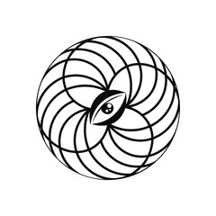 Geometric spiritual eye abstract symbol for mysticism, insight, and design