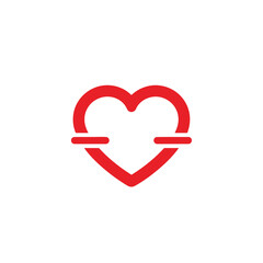 Heart symbol design in red, perfect for medical, love, or health-related projects