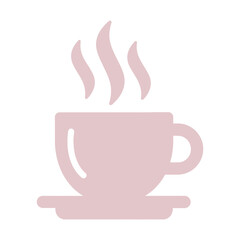 Aromatic Delight Simple Vector Illustration of a Steaming Coffee Cup on a Saucer
