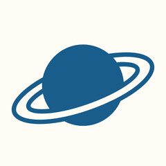 Stylized Saturn Icon A Minimalist Representation of the Ringed Planet