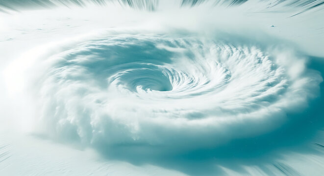Dangerous hurricane aerial view with powerful cyclone over ocean atmospheric vortex