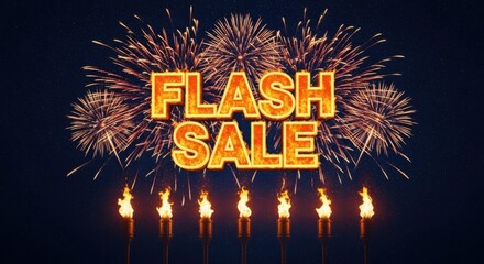 Exciting Flash Sale Celebration Under Dazzling Fireworks