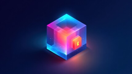 Secure Decentralized Blockchain Lock Node Illustration With Crypto Protection Symbol and Deep Digital Gradient Design