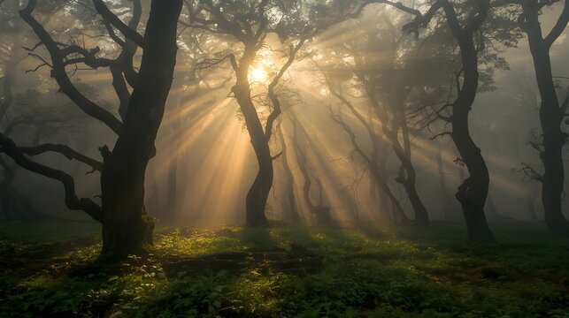 Generative AI- sunrise in the forest