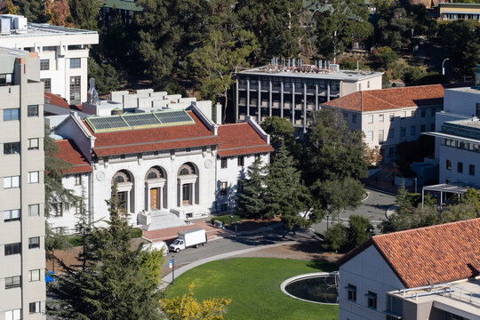 Berkeley, CA, USA - Nov 20, 2023: The Hearst Memorial Mining Building on the UC Berkeley campus, home to the university's Materials Science and Engineering Department.