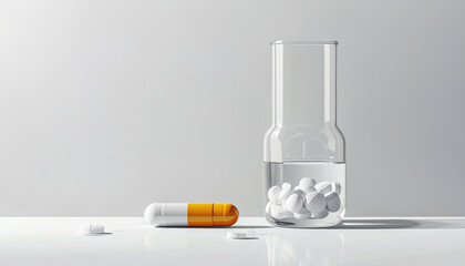 Futuristic drug discovery and ai technology advance medical science and pharmaceutical research with new pill and capsule for hopeful treatment and healthcare innovation