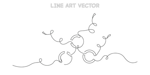 Chaotic continuous line scribbles resembling confetti or streamers