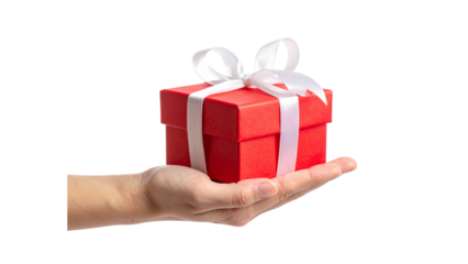 Hand Gift Christmas element with white background