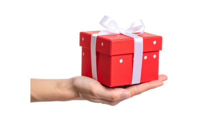 Hand Gift Christmas element with white background