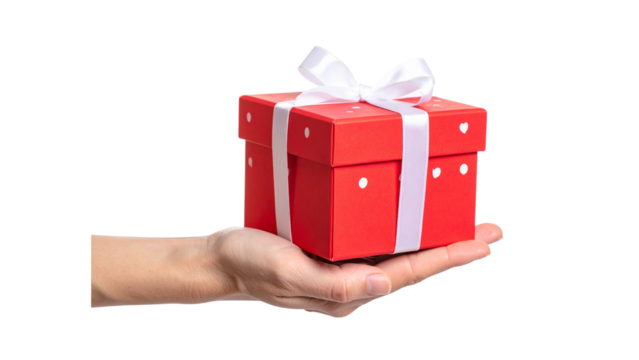 Hand Gift Christmas element with white background