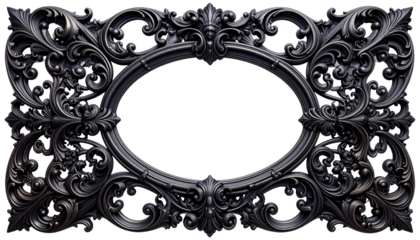 Decorative Black Ornate Frame with Intricate Scrollwork Patterns, Elegant Design