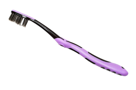 Modern toothbrush isolated on white background. Toothbrush close-up side view