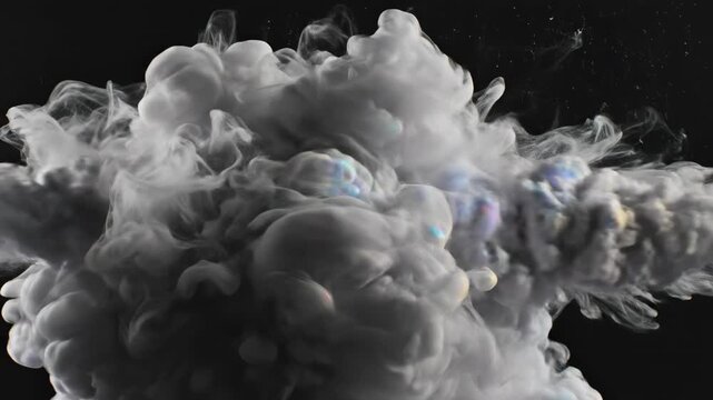 Thick chemical density vapor flows horizontally in extreme close-up detail across the frame demonstrating powerful gaseous turbulence research, detailed, reaction