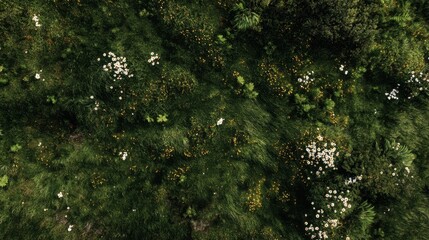 Lush Green Meadow with Wildflowers in Vibrant Natural Landscape