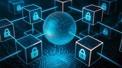 Secure blockchain technology enhancing digital data protection and privacy rights. future of network security with decentralized connection for safeguarding your information - Powered by Adobe