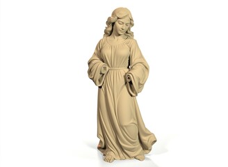 An angel with a candle for Christmas 3d-rendering