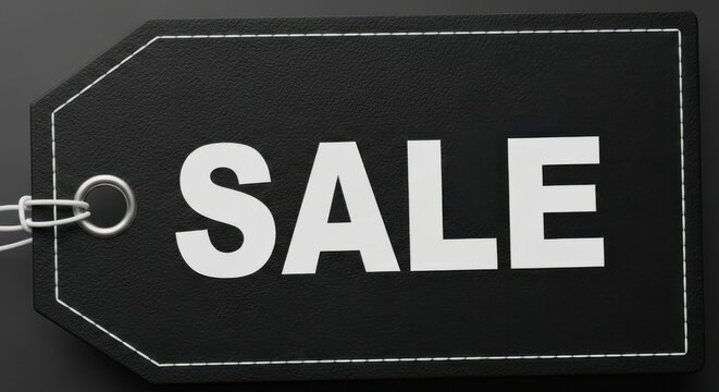 Promotional black sale tag for shopping discounts