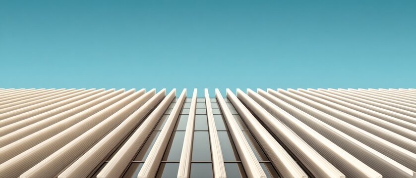 Modern building exterior with architectural details - Powered by Adobe