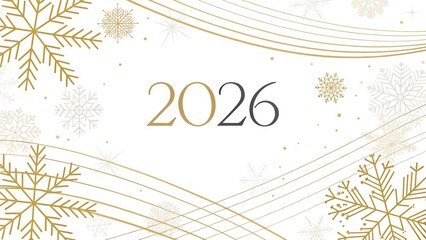  Happy New Year 2026" greeting card or banner,