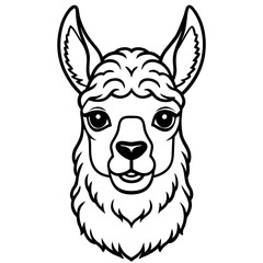 Naklejka premium Llama head outline illustration