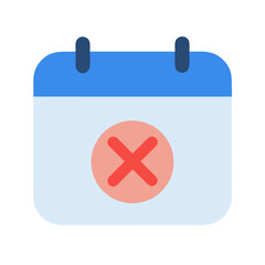 Appointment cancellation icon flat design on black background