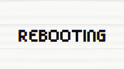 Rebooting text in a retro pixel art style with glitch and chromatic aberration effects. Perfect for tech, gaming, system messages, or nostalgic digital interfaces. - Powered by Adobe