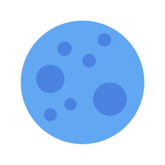 Cartoon blue planet or moon with crater illustration