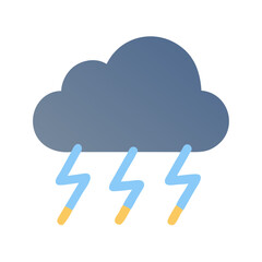 Cloud with lightning bolt flat design weather illustration