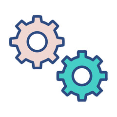 Interlocking gears symbolize collaboration and teamwork on black background